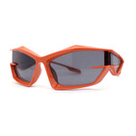 Unique Trendy 90s Sport Plastic Side Visor Wrap Around Sunglasses