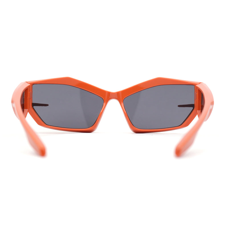 Unique Trendy 90s Sport Plastic Side Visor Wrap Around Sunglasses
