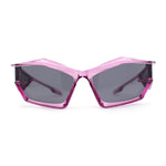 Unique Trendy 90s Sport Plastic Side Visor Wrap Around Sunglasses
