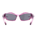 Unique Trendy 90s Sport Plastic Side Visor Wrap Around Sunglasses