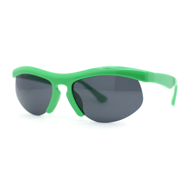 Unique Trendy 90s Sport Half Rim Plastic Fashion Sunglasses