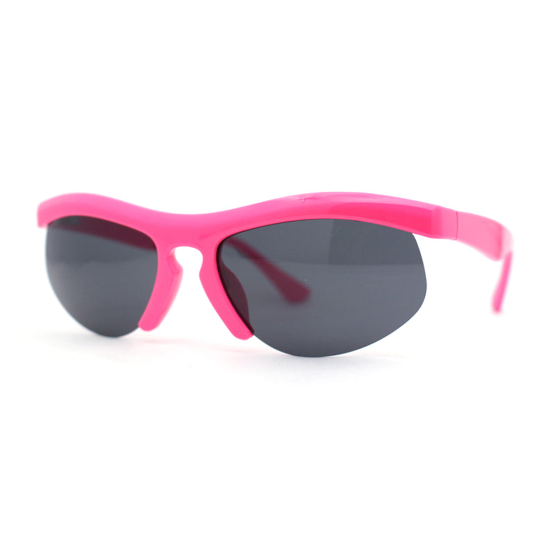 Unique Trendy 90s Sport Half Rim Plastic Fashion Sunglasses