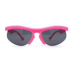 Unique Trendy 90s Sport Half Rim Plastic Fashion Sunglasses