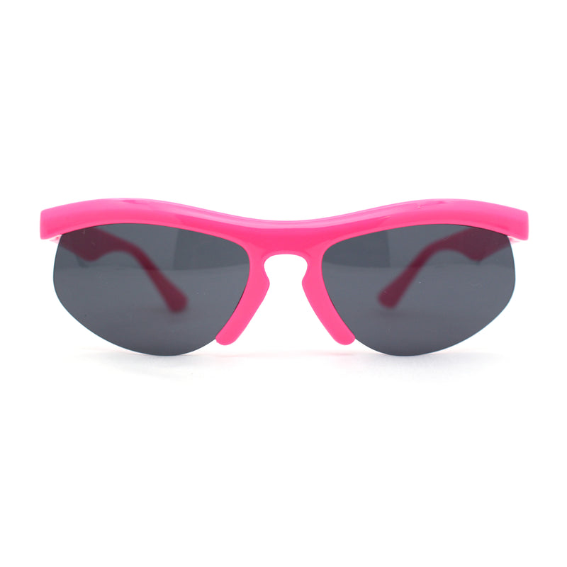 Unique Trendy 90s Sport Half Rim Plastic Fashion Sunglasses