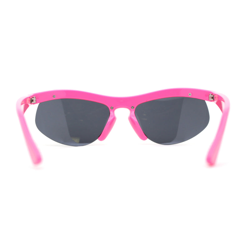 Unique Trendy 90s Sport Half Rim Plastic Fashion Sunglasses