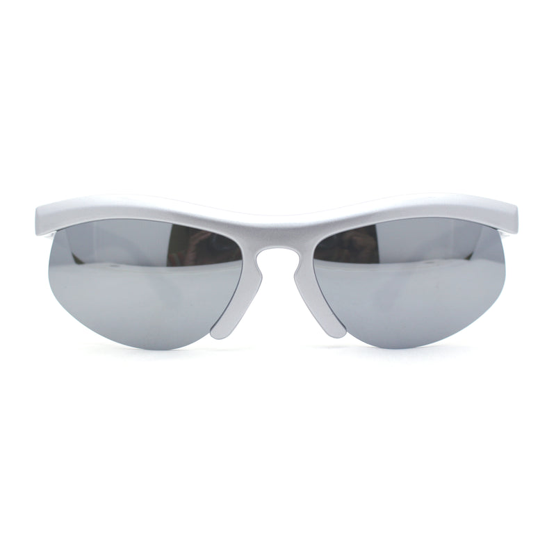 Unique Trendy 90s Sport Half Rim Plastic Fashion Sunglasses