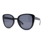 Womens Luxury Rhinestone Edge Large Cat Eye Sunglasses