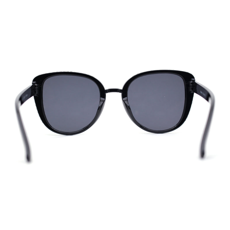 Womens Luxury Rhinestone Edge Large Cat Eye Sunglasses