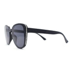 Womens Luxury Rhinestone Edge Large Cat Eye Sunglasses