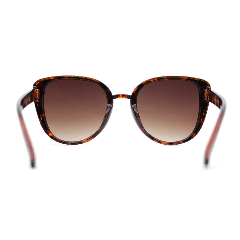 Womens Luxury Rhinestone Edge Large Cat Eye Sunglasses