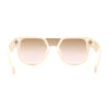 Unique Exposed Shield Lens Bridge Retro Horn Rim Sunglasses