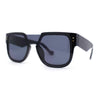 Unique Exposed Shield Lens Bridge Retro Horn Rim Sunglasses