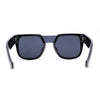 Unique Exposed Shield Lens Bridge Retro Horn Rim Sunglasses