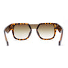 Unique Exposed Shield Lens Bridge Retro Horn Rim Sunglasses