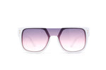 Unique Exposed Shield Lens Bridge Retro Horn Rim Sunglasses