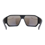 Locs Mirrored Squared Thick Mid Temple Racer Flat Top Sunglasses