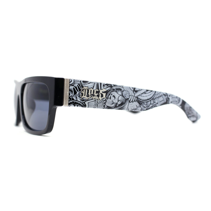 Locs Graffiti Skull Arm Cholo Gangster All Black Manly Sunglasses