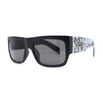 Locs Hardcore Large Tagging Graffiti Thick Arm Horn Rim Mad Dog Sunglasses