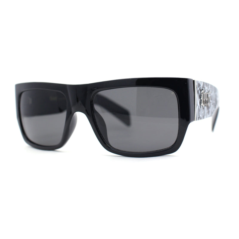 Locs Hardcore Large Tagging Graffiti Thick Arm Horn Rim Mad Dog Sunglasses