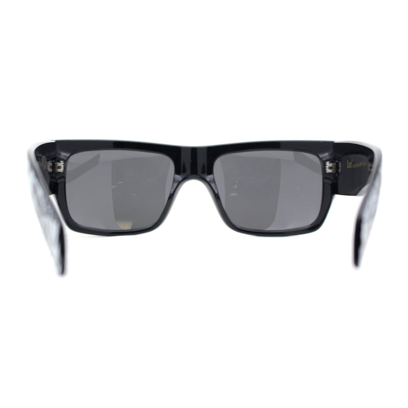 Locs Hardcore Large Tagging Graffiti Thick Arm Horn Rim Mad Dog Sunglasses