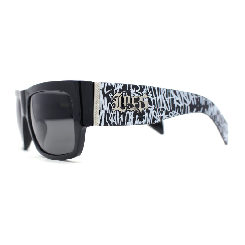 Locs Hardcore Large Tagging Graffiti Thick Arm Horn Rim Mad Dog Sunglasses