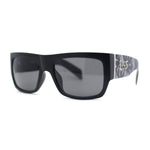 Locs Hardcore Pot Leaf Camo Print Thick Arm Horn Rim Mad Dog Sunglasses