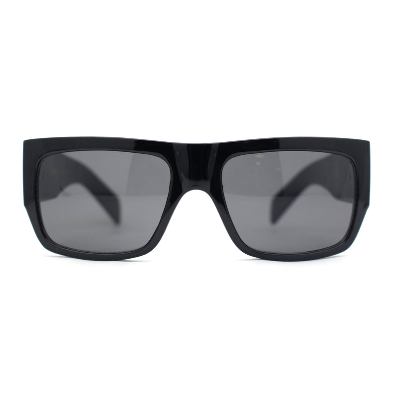 Locs Hardcore Pot Leaf Camo Print Thick Arm Horn Rim Mad Dog Sunglasses