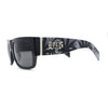 Locs Hardcore Pot Leaf Camo Print Thick Arm Horn Rim Mad Dog Sunglasses