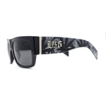 Locs Hardcore Pot Leaf Camo Print Thick Arm Horn Rim Mad Dog Sunglasses