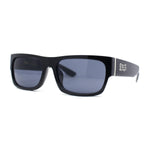 Locs Classic Thick Temple Narrow Horn Rim Gangster All Black Sunglasses