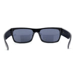 Locs Classic Thick Temple Narrow Horn Rim Gangster All Black Sunglasses