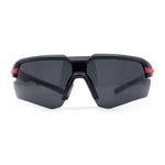 Mens Color Mirror Retro Futurism Half Rim Wrap Sport Sunglasses