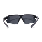 Mens Color Mirror Retro Futurism Half Rim Wrap Sport Sunglasses