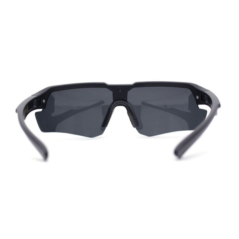 Mens Color Mirror Retro Futurism Half Rim Wrap Sport Sunglasses