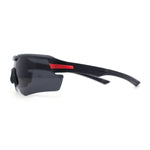 Mens Color Mirror Retro Futurism Half Rim Wrap Sport Sunglasses