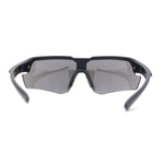 Mens Color Mirror Retro Futurism Half Rim Wrap Sport Sunglasses