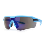 Mens Color Mirror Retro Futurism Half Rim Wrap Sport Sunglasses