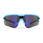 Mens Color Mirror Retro Futurism Half Rim Wrap Sport Sunglasses