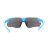 Mens Color Mirror Retro Futurism Half Rim Wrap Sport Sunglasses