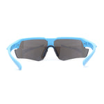 Mens Color Mirror Retro Futurism Half Rim Wrap Sport Sunglasses