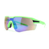 Mens Color Mirror Retro Futurism Half Rim Wrap Sport Sunglasses