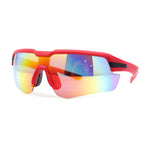 Mens Color Mirror Retro Futurism Half Rim Wrap Sport Sunglasses