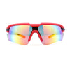 Mens Color Mirror Retro Futurism Half Rim Wrap Sport Sunglasses