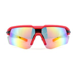 Mens Color Mirror Retro Futurism Half Rim Wrap Sport Sunglasses