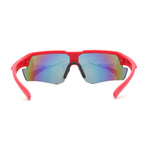 Mens Color Mirror Retro Futurism Half Rim Wrap Sport Sunglasses