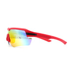 Mens Color Mirror Retro Futurism Half Rim Wrap Sport Sunglasses