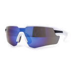 Mens Color Mirror Retro Futurism Half Rim Wrap Sport Sunglasses