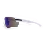 Mens Color Mirror Retro Futurism Half Rim Wrap Sport Sunglasses