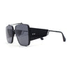 Luxurious Rectangle Flat Top Bridge Racer Metal Rim Officer Sunglasses