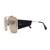 Luxurious Rectangle Flat Top Bridge Racer Metal Rim Officer Sunglasses